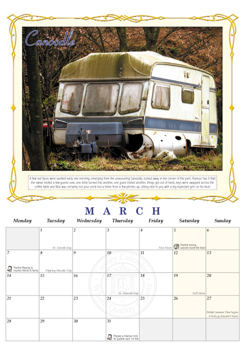 Calendar page layout